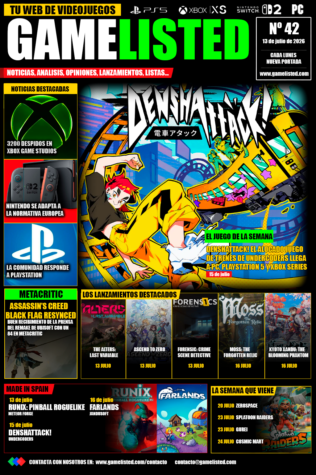 Portada de Denshattack! protagonista de una semana marcada por las malas noticias en Xbox.