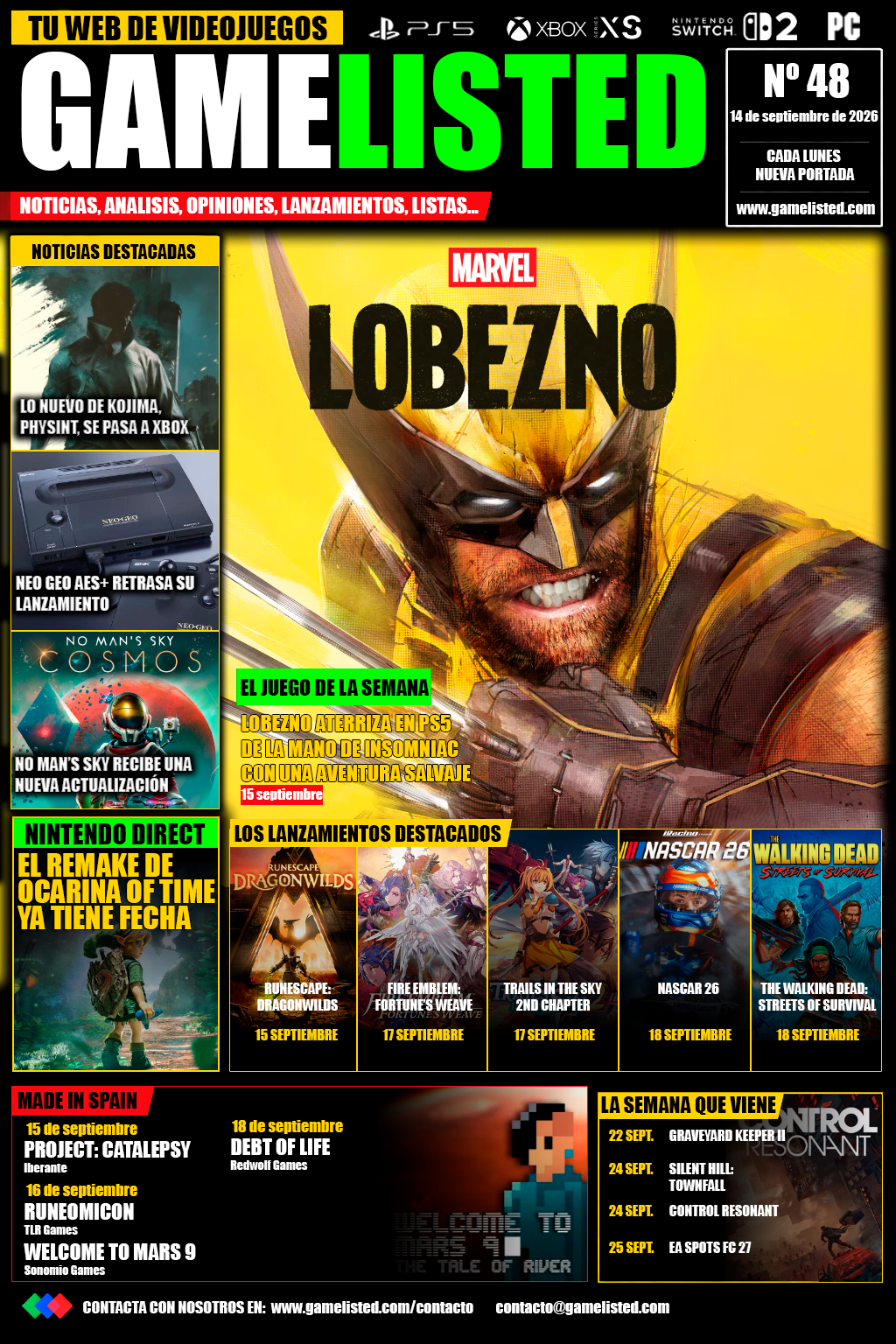 Portada de Marvel Lobezno llega a PS5 y Zelda: Ocarina of Time pone fecha a su regreso.